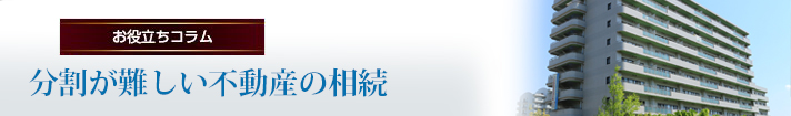 分割が難しい不動産の相続